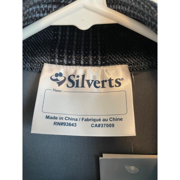 Silverts Adaptive Magnetic zip Active Jacket Velour gray plaid pockets Large - Picture 7 of 10